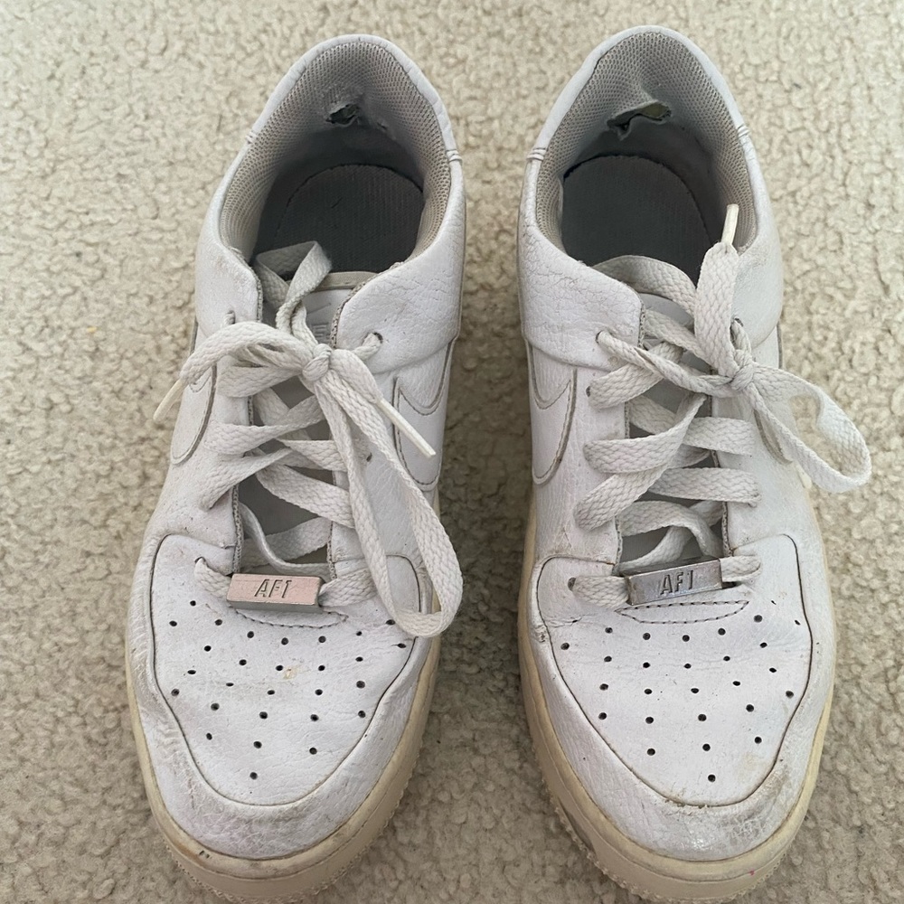 platform white nike air force ones